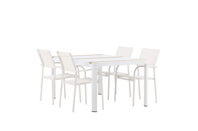 Togo Matgrupp Utomhus 150 cm Rektangulär med 4 Santorini Utestolar - Natur - Utemöbler - Utegrupp - Matgrupp utomhus