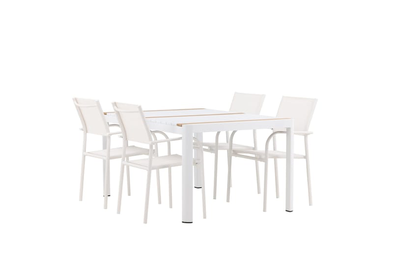 Togo Matgrupp Utomhus 150 cm Rektangulär med 4 Santorini Utestolar - Natur - Utemöbler - Utegrupp - Matgrupp utomhus