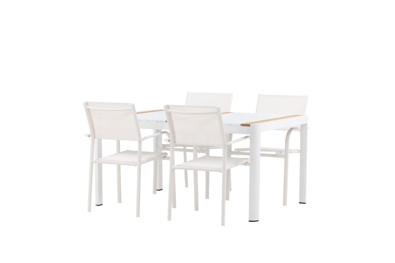 Togo Matgrupp Utomhus 150 cm Rektangulär med 4 Santorini Utestolar - Natur - Utemöbler - Utegrupp - Matgrupp utomhus