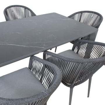 Trädgårdsmöbelgrupp Carves bord och 6 svängda stolar - grå - Utemöbler - Utegrupp - Matgrupp utomhus