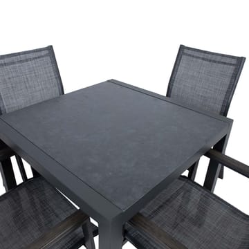 Trädgårdsmöbelgrupp Delgado bord och 4 stolar - grå - Utemöbler - Utegrupp - Matgrupp utomhus