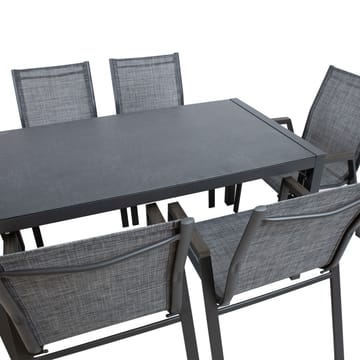 Trädgårdsmöbelgrupp Delgado bord och 6 stolar - grå - Utemöbler - Utegrupp - Matgrupp utomhus