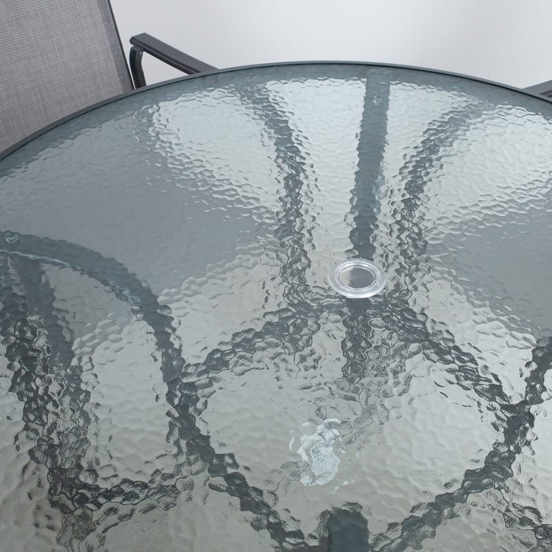 Trädgårdsmöbelgrupp Everet bord och 4 stolar - Grå - Utemöbler - Utegrupp - Matgrupp utomhus