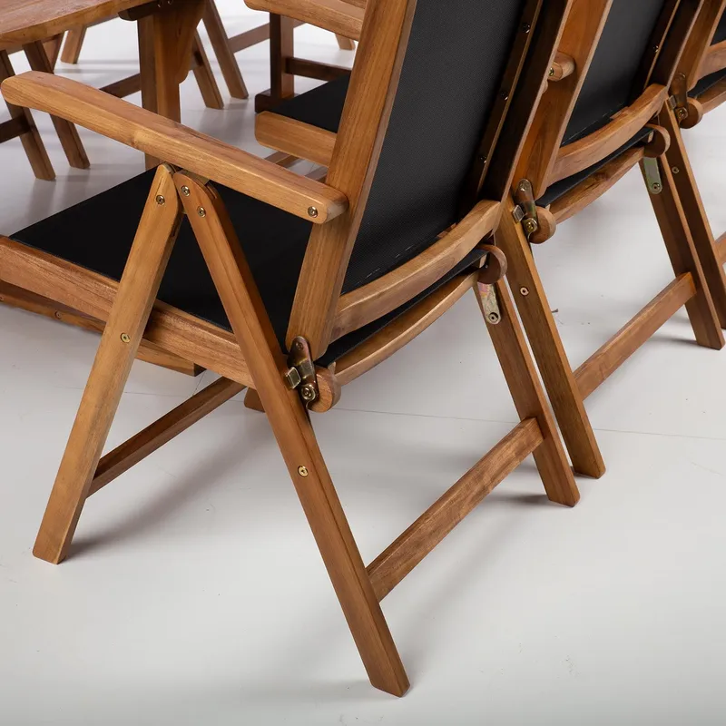 Trädgårdsmöbelgrupp Fabiola bord och 8 stolar - Brun - Utemöbler - Utegrupp - Matgrupp utomhus