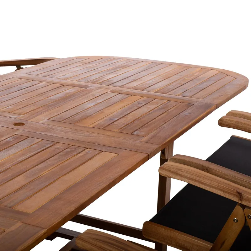 Trädgårdsmöbelgrupp Fabiola bord och 8 stolar - Brun - Utemöbler - Utegrupp - Matgrupp utomhus