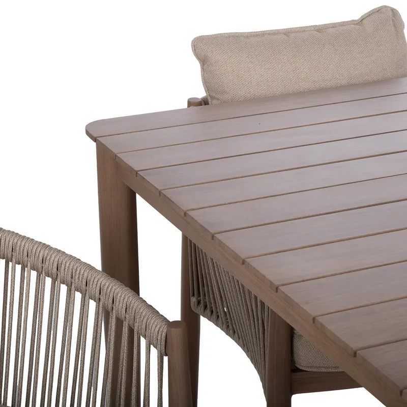 Trädgårdsmöbelgrupp Medina bord och 4 stolar - Beige - Utemöbler - Utegrupp - Matgrupp utomhus