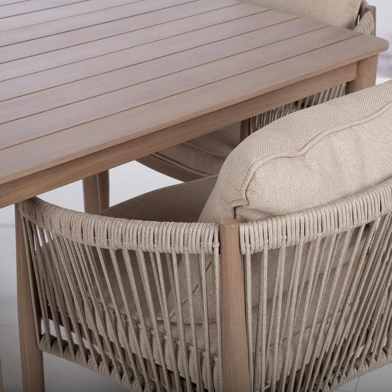 Trädgårdsmöbelgrupp Medina bord och 4 stolar - Beige - Utemöbler - Utegrupp - Matgrupp utomhus