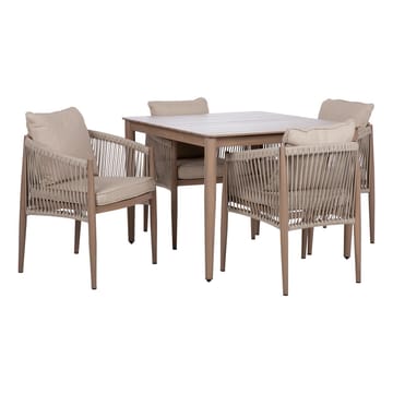 Trädgårdsmöbelgrupp Medina bord och 4 stolar - Beige - Utemöbler - Utegrupp - Matgrupp utomhus