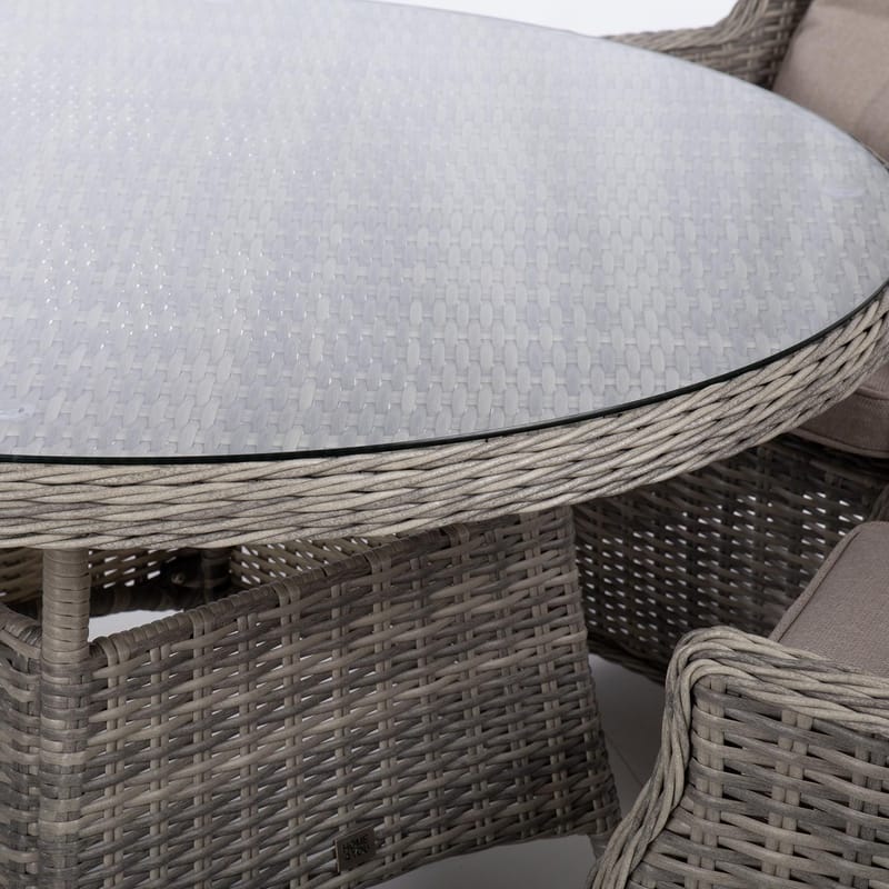 Trädgårdsmöbelgrupp Trento bord och 4 stolar - ljusgrå - Utemöbler - Utegrupp - Matgrupp utomhus