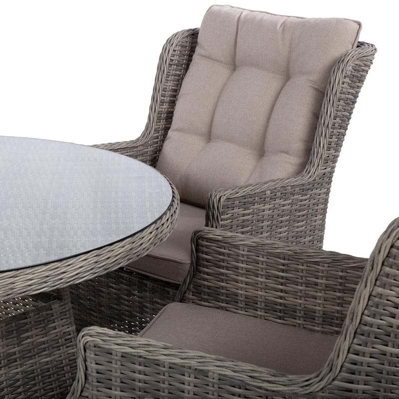 Trädgårdsmöbelgrupp Trento bord och 4 stolar - ljusgrå - Utemöbler - Utegrupp - Matgrupp utomhus