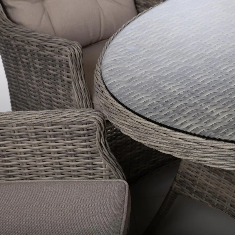 Trädgårdsmöbelgrupp Trento bord och 6 stolar - ljusgrå - Utemöbler - Utegrupp - Matgrupp utomhus