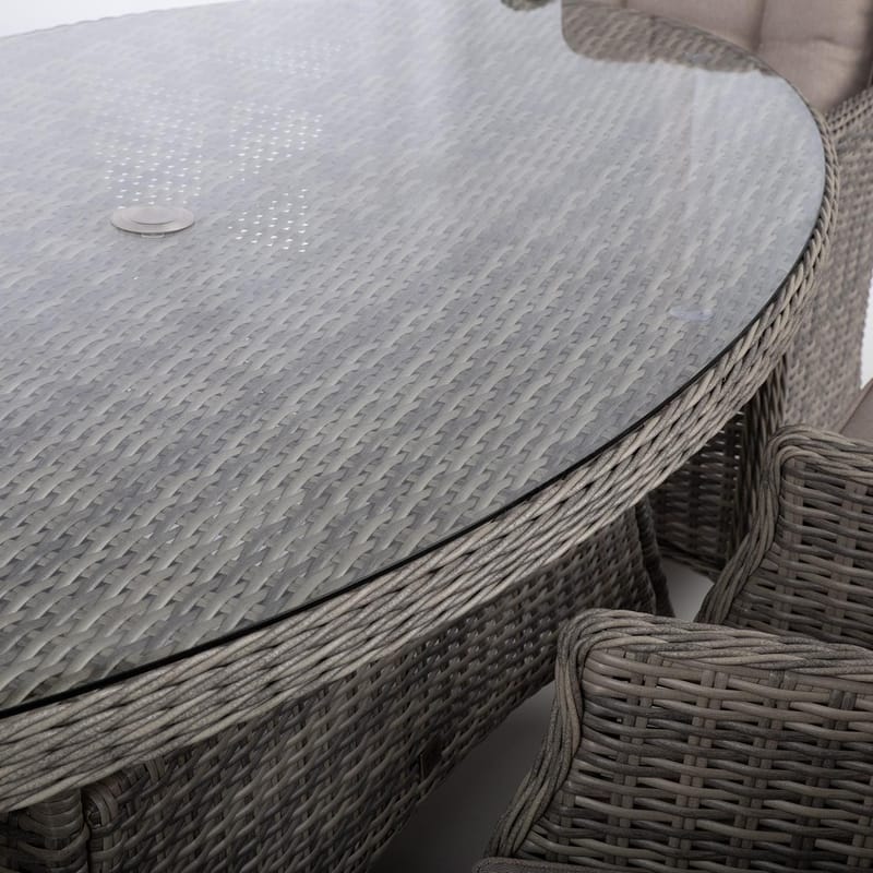 Trädgårdsmöbelgrupp Trento bord och 6 stolar - ljusgrå - Utemöbler - Utegrupp - Matgrupp utomhus