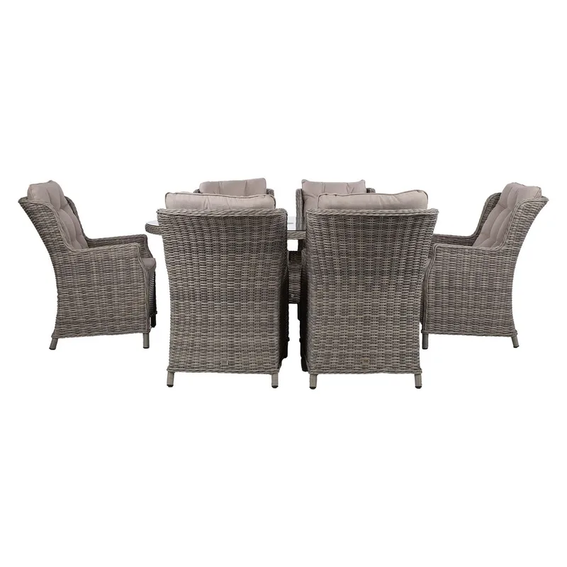 Trädgårdsmöbelgrupp Trento bord och 6 stolar - ljusgrå - Utemöbler - Utegrupp - Matgrupp utomhus