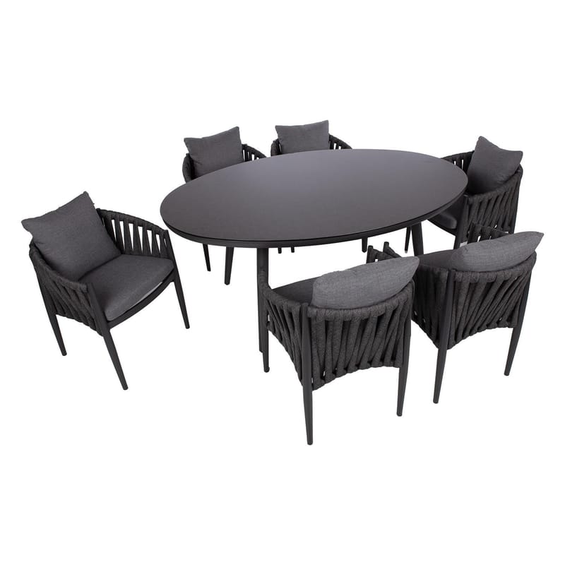 Trädgårdsmöbelset Bristol bord och 6 stolar - Grå - Utemöbler - Utegrupp - Matgrupp utomhus