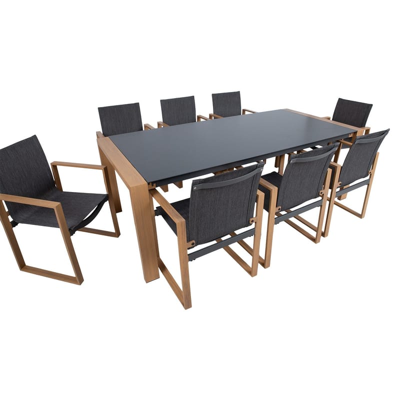 Trädgårdsmöbelset Duisburg bord och 8 stolar - Grå - Utemöbler - Utegrupp - Matgrupp utomhus