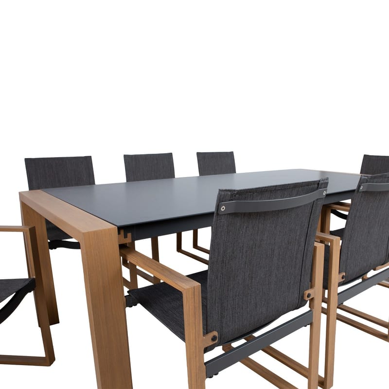 Trädgårdsmöbelset Duisburg bord och 8 stolar - Grå - Utemöbler - Utegrupp - Matgrupp utomhus