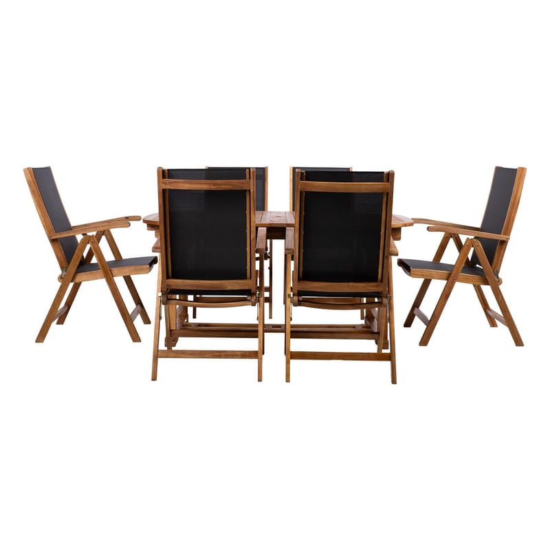 Trädgårdsmöbelset Fabiola bord och 6 stolar - Brun - Utemöbler - Utegrupp - Matgrupp utomhus