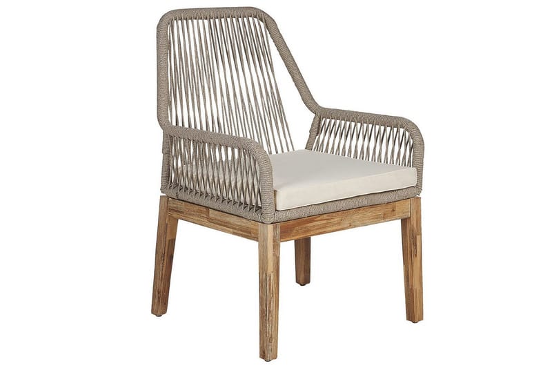 Trädgårdsmöbelset Olbia 6-sits Vit/beige/ljust trä - Vit/beige/ljust trä - Utemöbler - Utegrupp - Matgrupp utomhus