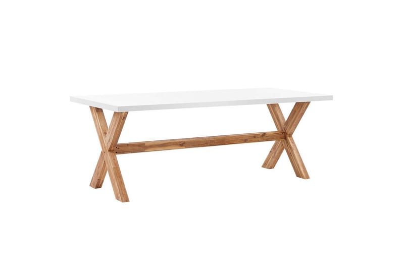 Trädgårdsmöbelset Olbia 6-sits Vit/beige/ljust trä - Vit/beige/ljust trä - Utemöbler - Utegrupp - Matgrupp utomhus