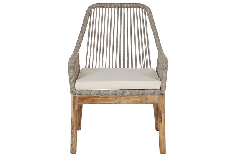 Trädgårdsmöbelset Olbia 6-sits Vit/beige/ljust trä - Vit/beige/ljust trä - Utemöbler - Utegrupp - Matgrupp utomhus