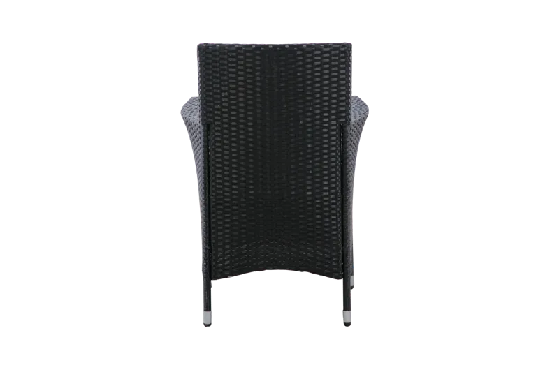 Trädgårdsmatgrupp 8 stolar – Svart bord med glasskiva | Lysekil - Utemöbler - Utegrupp - Matgrupp utomhus