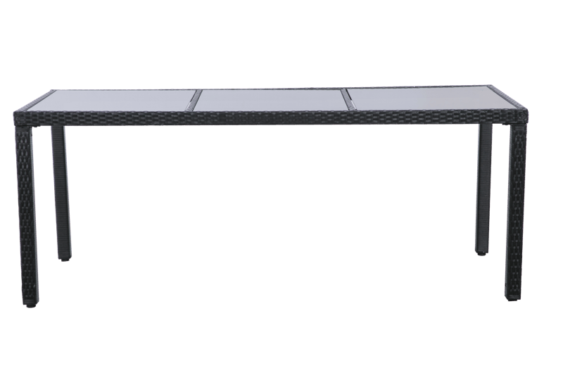 Trädgårdsmatgrupp 8 stolar – Svart bord med glasskiva | Lysekil - Utemöbler - Utegrupp - Matgrupp utomhus