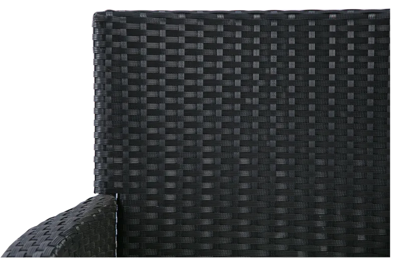 Trädgårdsmatgrupp 8 stolar – Svart bord med glasskiva | Lysekil - Utemöbler - Utegrupp - Matgrupp utomhus