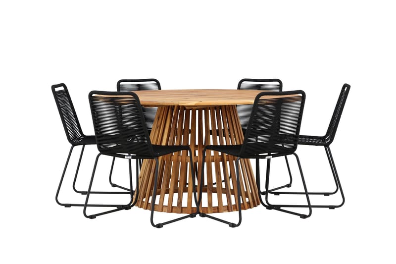 Tucumán Matgrupp Utomhus + 6 Utestolar - Natur - Utemöbler - Utegrupp - Matgrupp utomhus