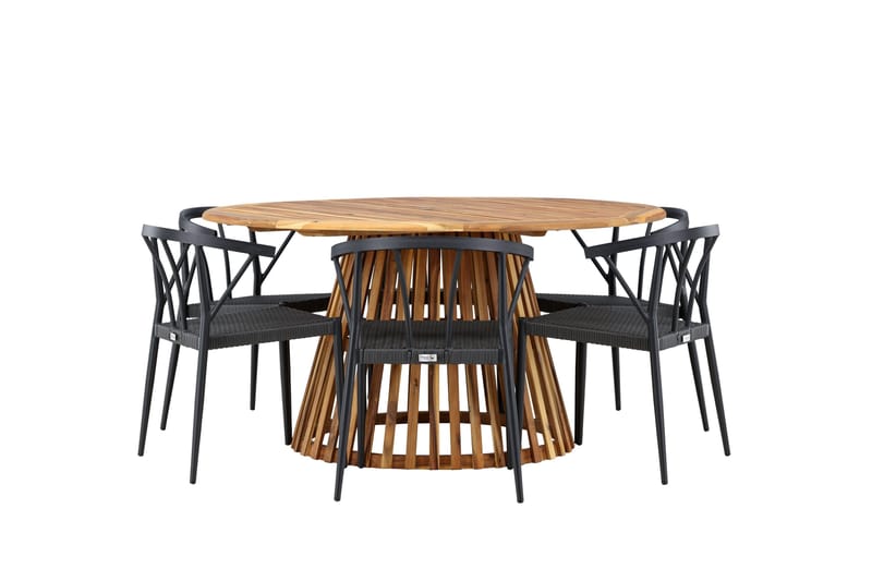 Tucumán Matgrupp Utomhus + 6 Utestolar - Natur - Utemöbler - Utegrupp - Matgrupp utomhus