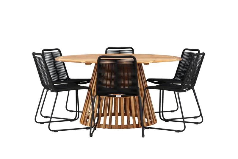Tucumán Matgrupp Utomhus + 6 Utestolar - Natur - Utemöbler - Utegrupp - Matgrupp utomhus