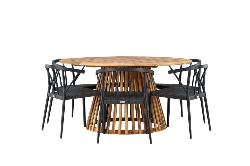 Tucumán Matgrupp Utomhus + 6 Utestolar - Natur - Utemöbler - Utegrupp - Matgrupp utomhus