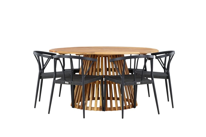 Tucumán Matgrupp Utomhus + 6 Utestolar - Natur - Utemöbler - Utegrupp - Matgrupp utomhus