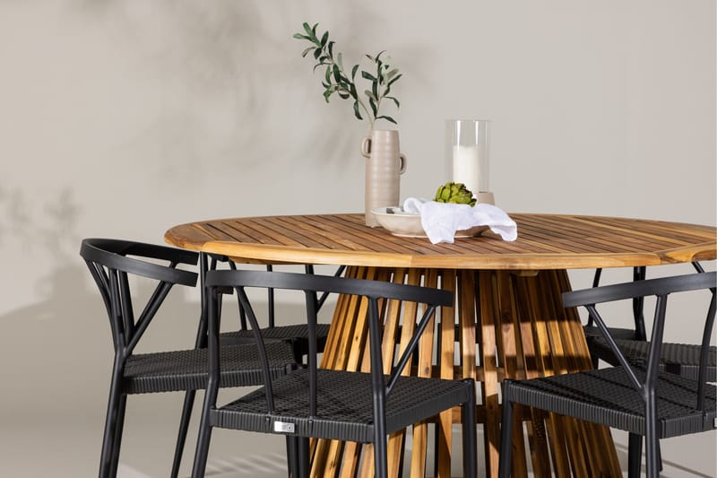 Tucumán Matgrupp Utomhus + 6 Utestolar - Natur - Utemöbler - Utegrupp - Matgrupp utomhus