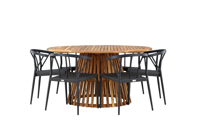 Tucumán Matgrupp Utomhus + 6 Utestolar - Natur - Utemöbler - Utegrupp - Matgrupp utomhus