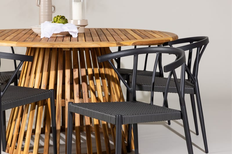 Tucumán Matgrupp Utomhus + 6 Utestolar - Natur - Utemöbler - Utegrupp - Matgrupp utomhus