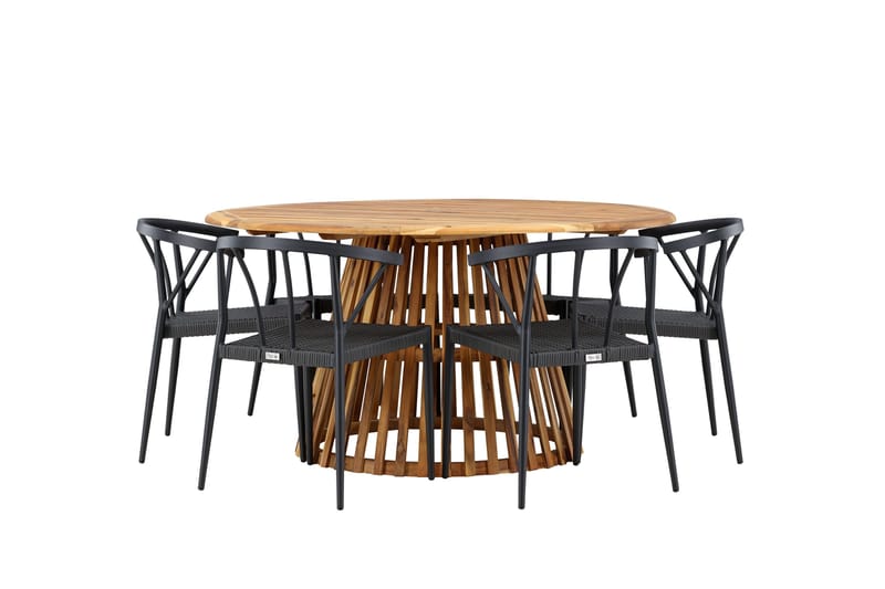 Tucumán Matgrupp Utomhus + 6 Utestolar - Natur - Utemöbler - Utegrupp - Matgrupp utomhus