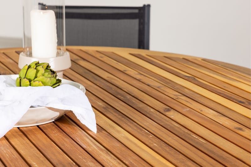 Tucumán Matgrupp Utomhus 120 cm Rund med 6 Copacabana Utestolar - Natur - Utemöbler - Utegrupp - Matgrupp utomhus