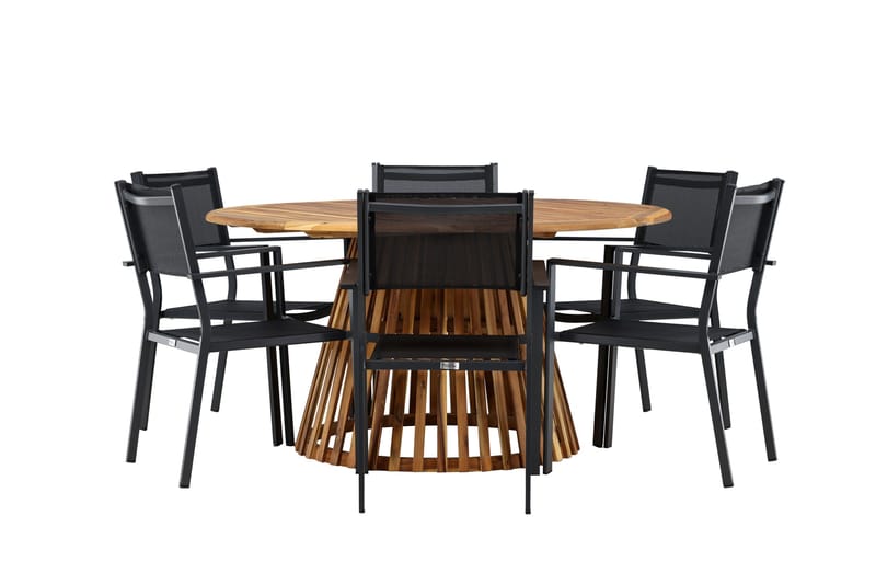 Tucumán Matgrupp Utomhus 120 cm Rund med 6 Copacabana Utestolar - Natur - Utemöbler - Utegrupp - Matgrupp utomhus