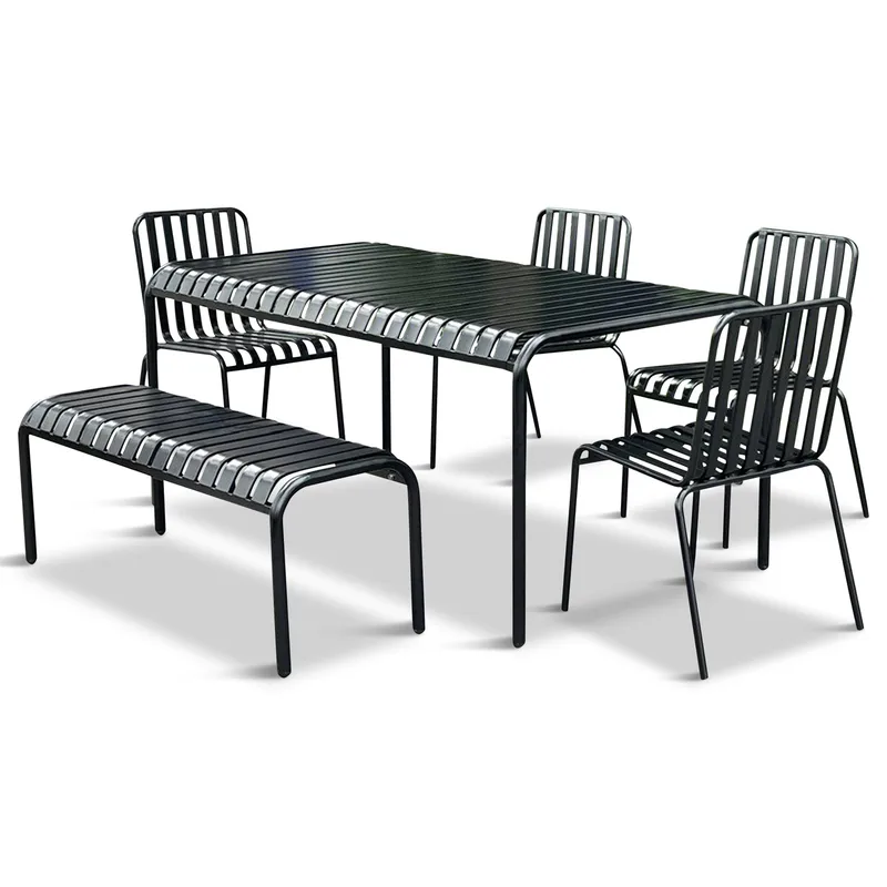 Underhållsfri matgrupp | Utemöbler i galvaniserat stål | Bergvik Svart, undefined
