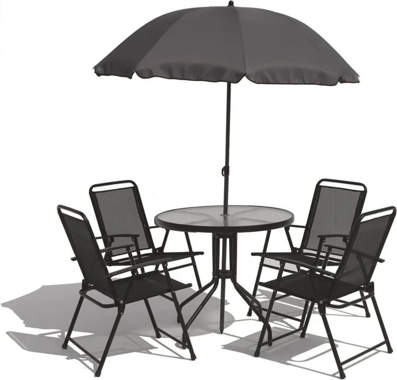 Utegrupp med bord, 4 stolar och parasoll  |  Växsjö, undefined