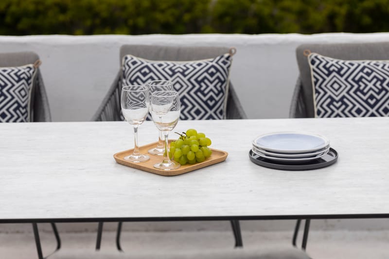 Utematsgrupp OPAL 220 & 6 fåtöljer - grå - Utemöbler - Utegrupp - Matgrupp utomhus