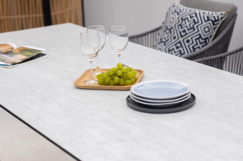 Utematsgrupp OPAL 220 & 6 fåtöljer - grå - Utemöbler - Utegrupp - Matgrupp utomhus