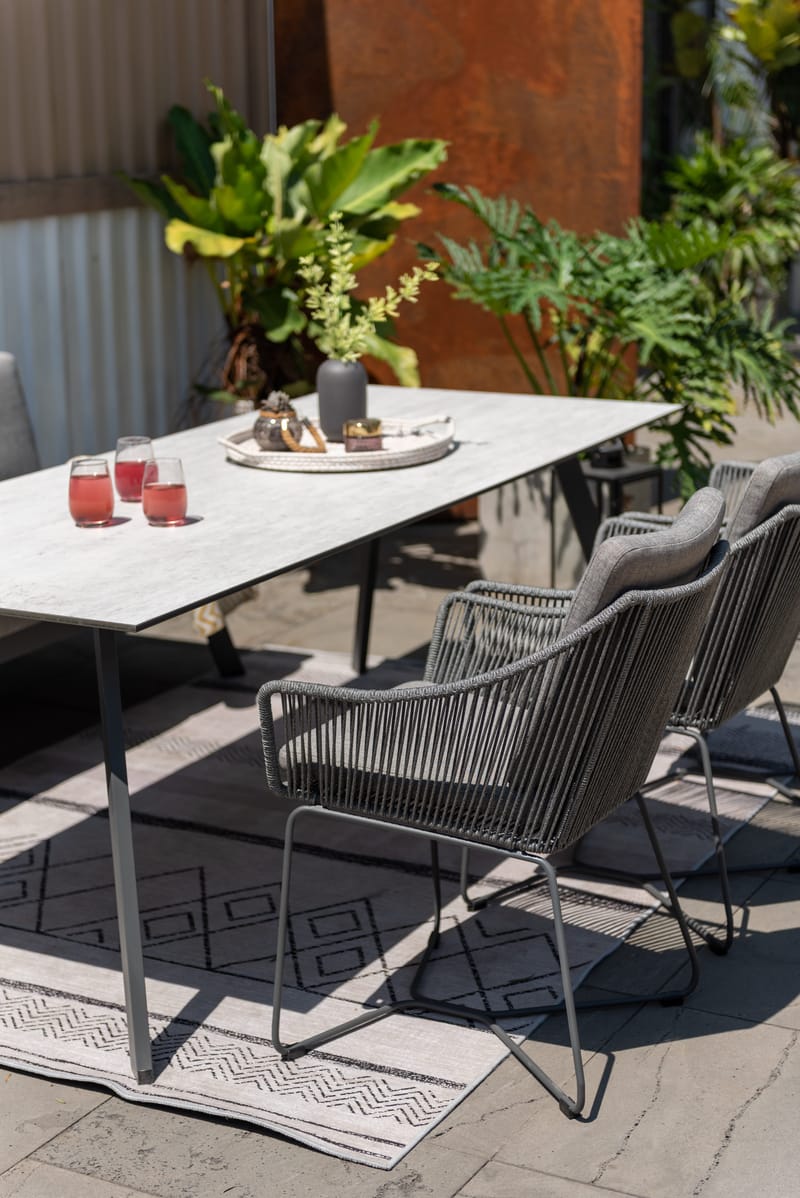 Utematsgrupp OPAL 220 & 6 fåtöljer - grå - Utemöbler - Utegrupp - Matgrupp utomhus