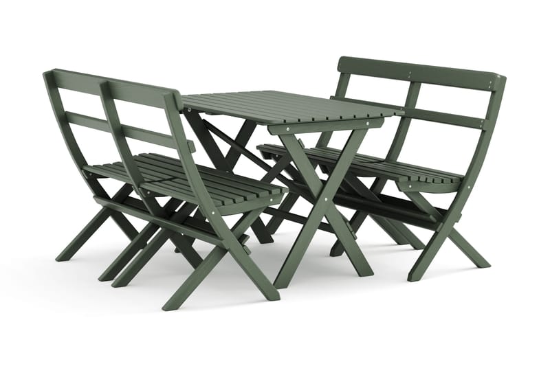 Utomhus matgrupp 118x70x74 cm med 2 soffor - Grön - Utemöbler - Utegrupp - Matgrupp utomhus