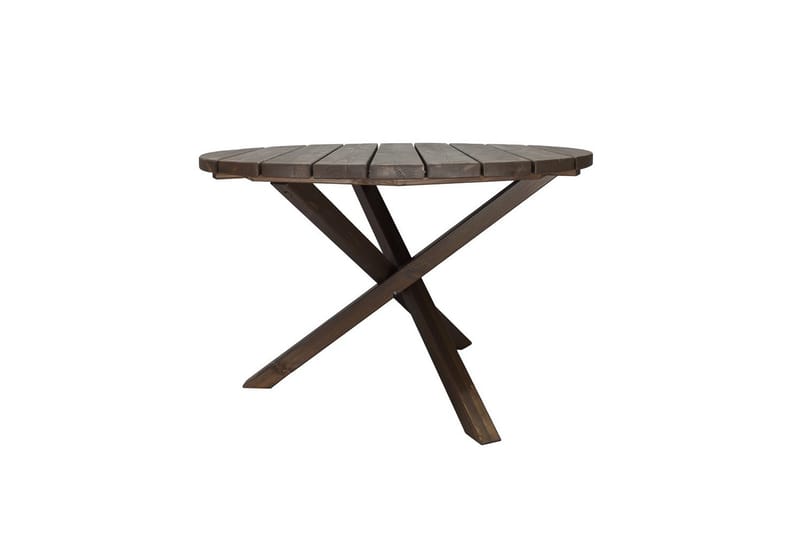 Utomhusmöbelgrupp Ø 112 cm bord & 4 Belize grå stolar Brun - Brun - Utemöbler - Utegrupp - Matgrupp utomhus