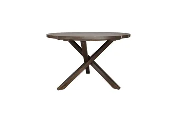 Utomhusmöbelgrupp Ø 112 cm bord & 4 Belize grå stolar Brun - Brun - Utemöbler - Utegrupp - Matgrupp utomhus