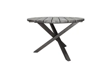 Utomhusmöbelgrupp Ø 112 cm bord & 4 Belize grå stolar Grå - Grå - Utemöbler - Utegrupp - Matgrupp utomhus