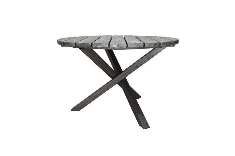 Utomhusmöbelgrupp Ø 112 cm bord & 4 Belize grå stolar Grå - Grå - Utemöbler - Utegrupp - Matgrupp utomhus