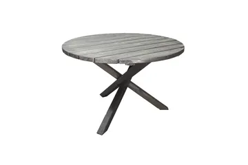 Utomhusmöbelgrupp Ø 112 cm bord & 4 Belize grå stolar Grå - Grå - Utemöbler - Utegrupp - Matgrupp utomhus