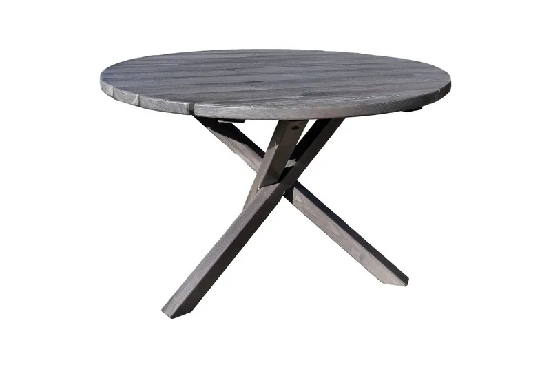 Utomhusmöbelgrupp Ø 112 cm bord & 4 Belize grå stolar Grå - Grå - Utemöbler - Utegrupp - Matgrupp utomhus